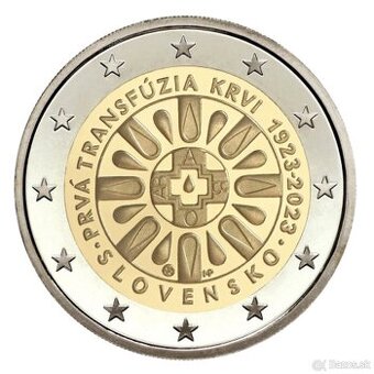 Prvá transfúzia krvi na slovensku 2 eurová minca