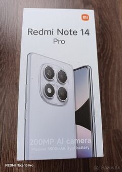 Predám mobilný telefón Xiaomi redmi note 14 pro 4G 512gb a 1