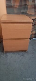 IKEA MALM nočný stolík / malá komoda – dub