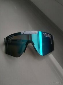 Športové slnečné okuliare Pit Viper (biele - modré sklo)