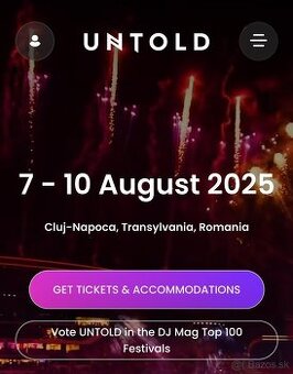 2x vstupenka Untold festival v Rumunsku