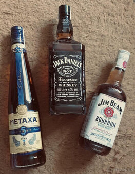 Metaxa, Jack Daniels , Jim Bean