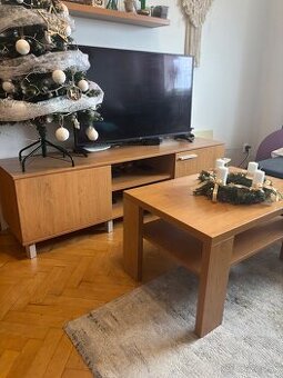Predám obývaciu stenu,2x skrinka+tv stolik +policka + stolik - 1
