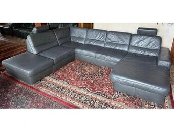 Moderní kožená sedací souprava ve tvaru U,3797