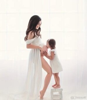 Tehotenské šaty na fotenie, biele