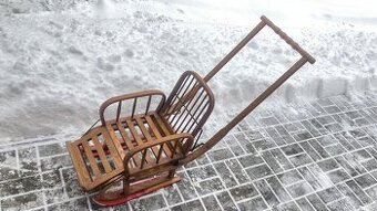 Sánky kočík lyže štýlové retro