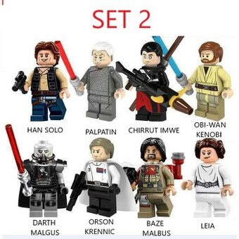 Rôzne figúrky Star Wars 7 (8ks) - typ lego - nové