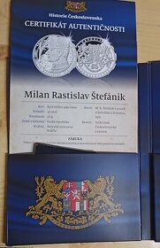 Strieborná minca / medaila Milan Rastislav Štefánik - 1