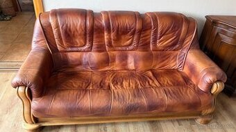 Koženna sedačka a 2 kreslá