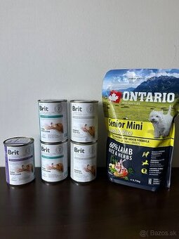 Predám krmivo pre psa - granule Ontario, konzervy Brit