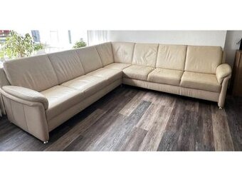Moderní rohová kožená sedací souprava, 3151