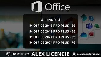 Microsoft Office 2016/2019/2021/2024 PRO PLUS licencie