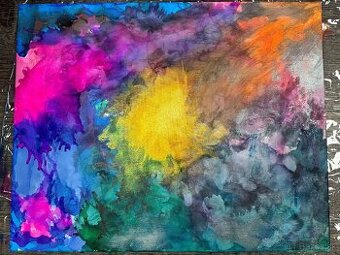 Predávam originálny obraz Nebeský dopad, 50 x 40 cm