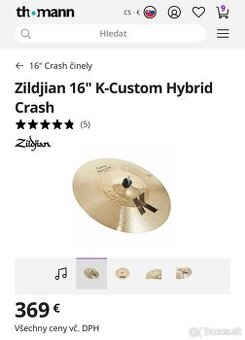 K-Zildjian Crash 16”hybrid - 1