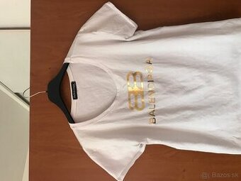 BALENCIAGA gold/white damske tricko M/L