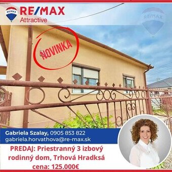 Predaj: priestranný, 3 izbový rodinný dom, s veľkým pozemkom