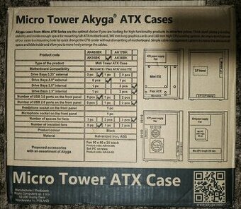 PC skriňa Micro Tower ATX AkygaAK35BK + vetrák Arctic P8 PWM