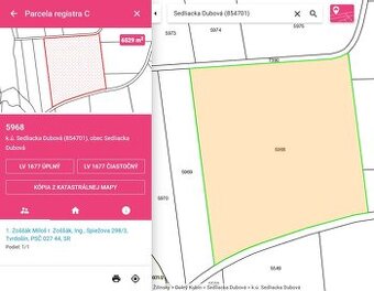 Rekreačný pozemok – Sedliacka Dubová • 8 073 m²