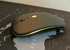 Bezdrôtová nabíjateľná bluetooth myš s podsvietením - čierna - 1