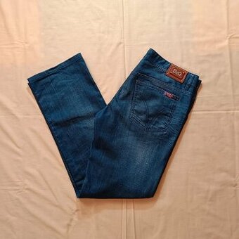 Dolce & Gabbana vintage rovné modré džínsy široké baggy 33