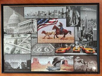 Puzzle 3 / 9: USA + rám 50x70 so sklom