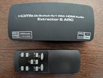 HDMI 4K prepínač 4x1 s audio extraktorom
