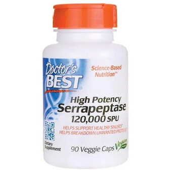 Serrapeptase 120 000 IU, Doctor's Best, 90 kapsulí