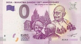 0 euro bankovka Mahatma Gandhi - TURBAN.