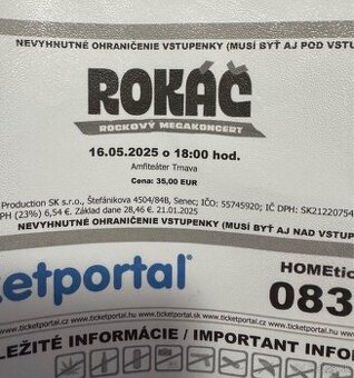 Listky na koncert Rokáč