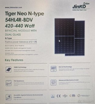 Fotovoltaické Panely Jinko JKM430N