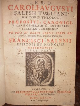 Stara kniha Život Franciska Salesii 1634