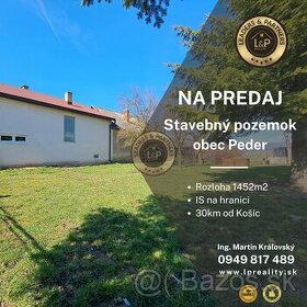 Na predaj stavebný pozemok obec Peder, Košice-okolie