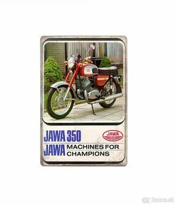 cedule plechová - Jawa 350 typ 634 (dobová reklama)
