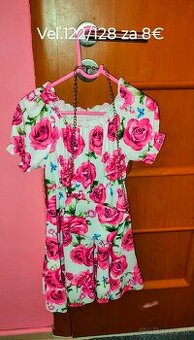 Letné šatky s kabelkou veľ 122/128