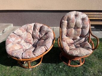 Ratanové kreslo + papasan
