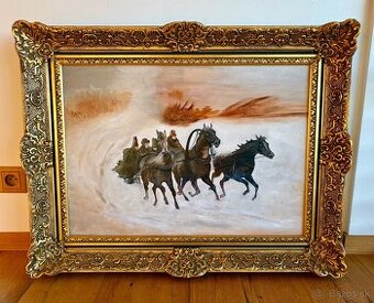 Starý nádherný obraz, olejomalba