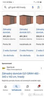 Zahradny domček - novy hnedy