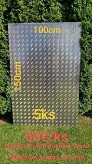 Slzičkový plech, ryhovaný plech hlinikový 3 + 1,5mm hrúbka