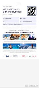 Vstupenky na Michala Davida