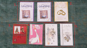 Karty rôzne s obálkami v nemeckom jazyku