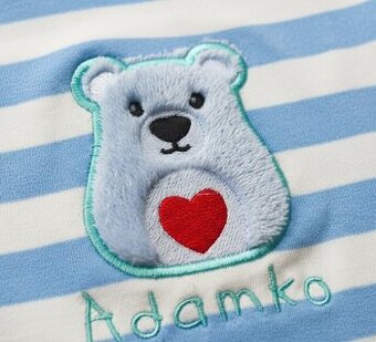 Originálne detské body s vyšívaným menom a zvieratkom - RUČN