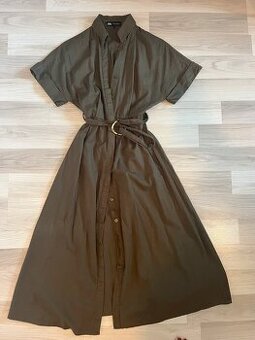 košeľové ľanové šaty ZARA XS/34