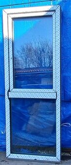 Predám dvojdielne plast. okno87x228 antracit/biela trojsklo