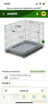 Kvalitná Klietka pre psa zn. Savic (76x53x61)