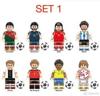 Figúrky futbalisti + basketbal (8ks) typ lego - nové