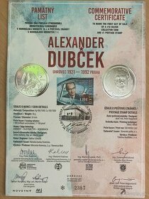 Pamätný list Alexander Dubček 2021