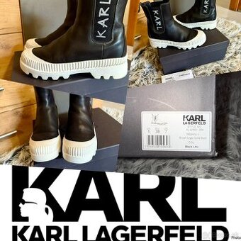 karl lagerfeld original stylove luxusne jarne kozene cizmy