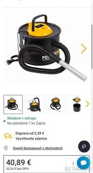 Powerplus POWX3000 - Separátor popola / vysávač 1 000W (15L)