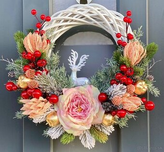 Vianočný veniec 35cm na dvere Vianoce dekor zima