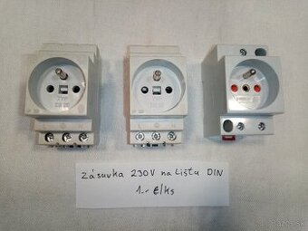 zásuvka 230 V na lištu DIN
